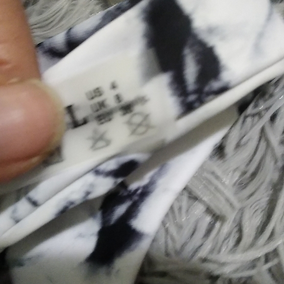 White Black Marble Swirl Bikini - Picture 3 of 5